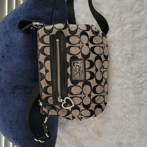 Coach Black and Cream Crossbody Bag